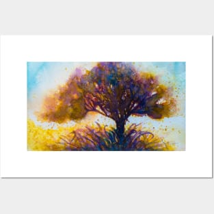 Watercolor tree Posters and Art